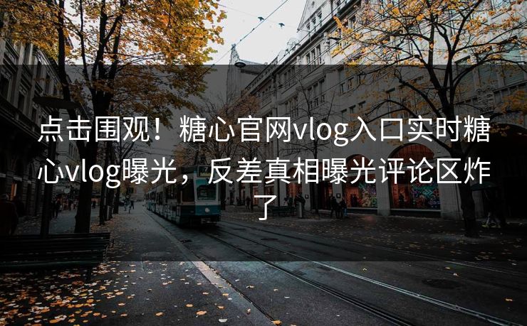点击围观！糖心官网vlog入口实时糖心vlog曝光，反差真相曝光评论区炸了