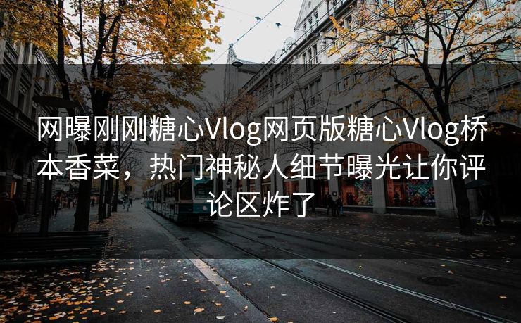 网曝刚刚糖心Vlog网页版糖心Vlog桥本香菜，热门神秘人细节曝光让你评论区炸了