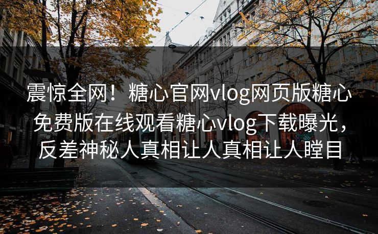 震惊全网！糖心官网vlog网页版糖心免费版在线观看糖心vlog下载曝光，反差神秘人真相让人真相让人瞠目