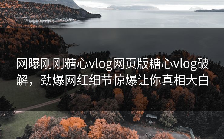 网曝刚刚糖心vlog网页版糖心vlog破解，劲爆网红细节惊爆让你真相大白