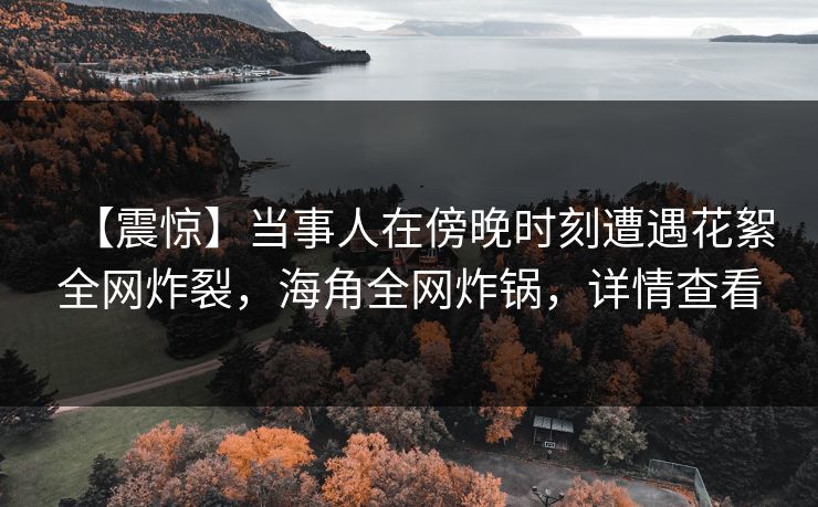 【震惊】当事人在傍晚时刻遭遇花絮全网炸裂，海角全网炸锅，详情查看