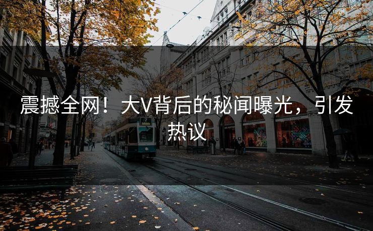 震撼全网！大V背后的秘闻曝光，引发热议