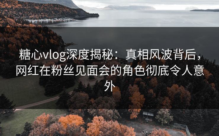 糖心vlog深度揭秘:真相风波背后,网红在粉丝见面会的角色彻底令人意外